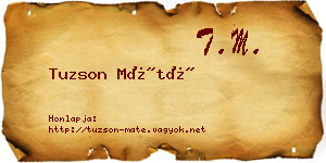 Tuzson Máté névjegykártya